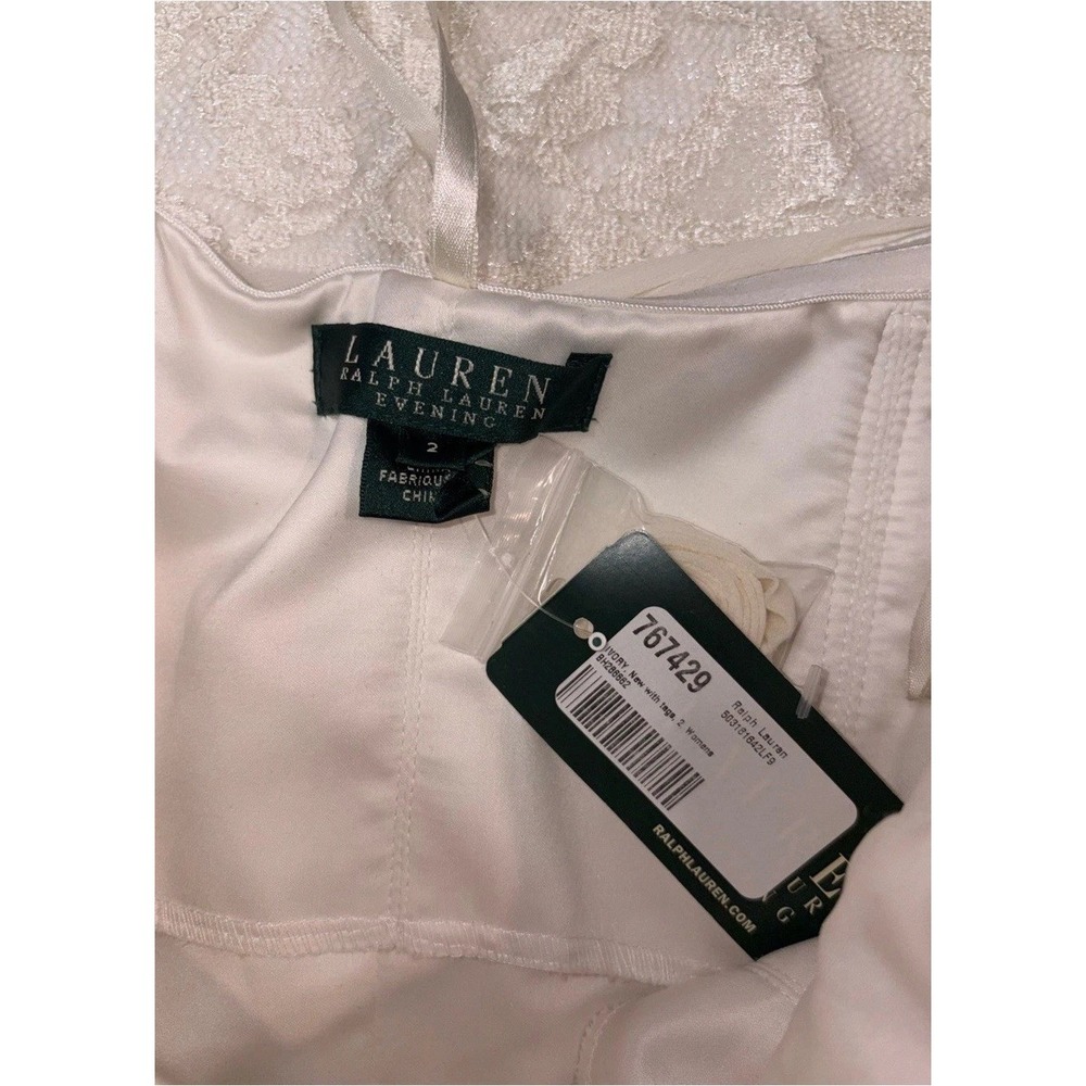 Ralph Lauren Ivory Lace Dress New With Tags Size 2 - Picture 3 of 8